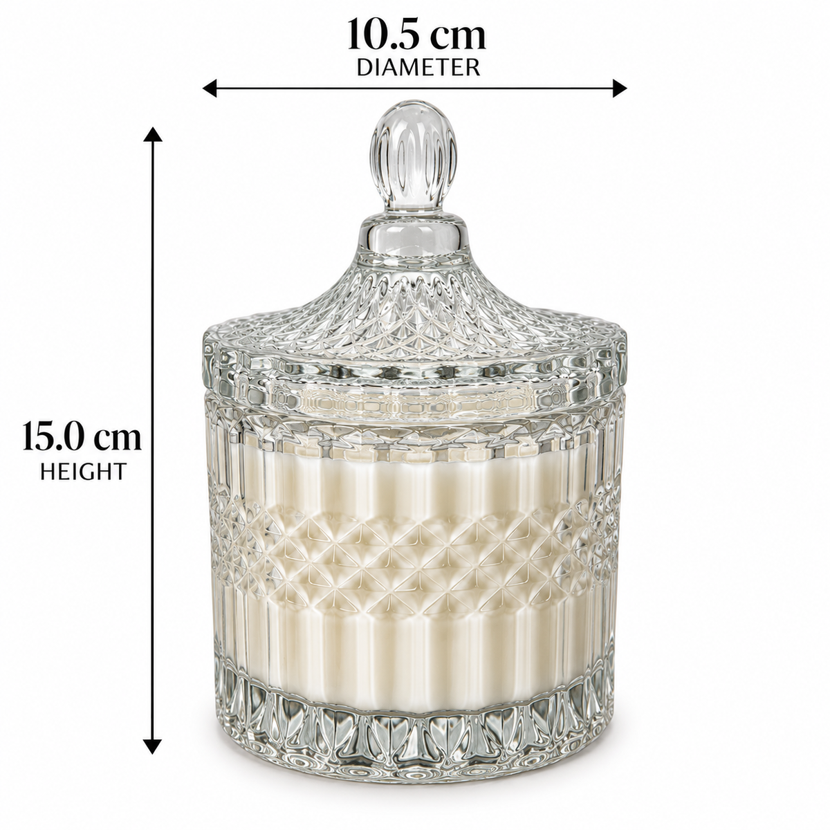 Luxury Diamond Glass Double Wick Soy Candles | 400g
