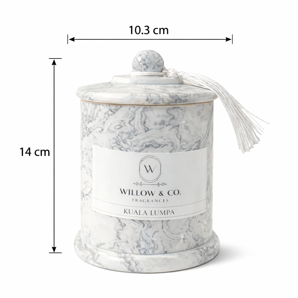Luxury double wick candle marble finish jars
